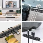 Silicone USB Cable Organizer USB Charging Cable Winder Desktop Tidy Management Clips Cable Holder For Mouse earphone Accessories - Image 5