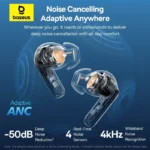 Baseus EP10 Pro ANC Earbuds Wireless Bluetooth 6.0 Earphones 50dB Realtime Adaptive Headphones 6 Mic Hi-Res LDAC IP55  Ear buds - Image 2
